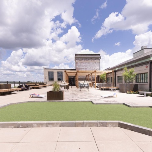 a courtyard lounge area